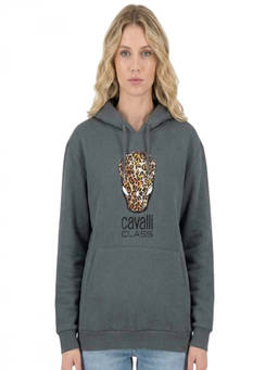 Cavalli Class - Grey Print Logo Hoodie (XL)