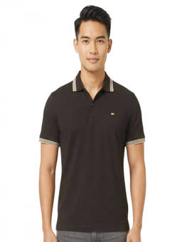Michael Kors - Black Shirt Collar Polo T-Shirt
