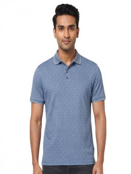 Michael Kors - Blue Logo Print Polo T-Shirt