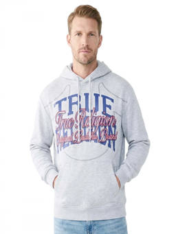 True Religion - Light Grey Logo Hoodie
