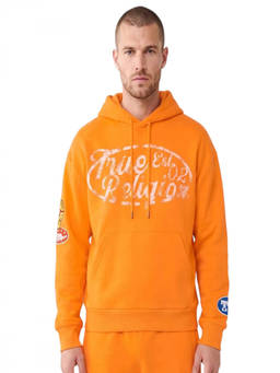 True Religion - Orange Boxy Logo Hoodie