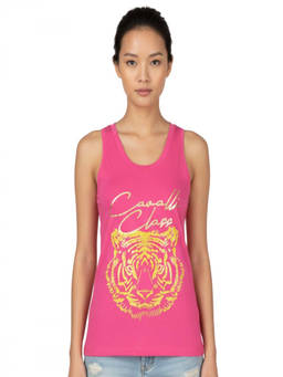 Cavalli Class - Light Pink Logo Print Tank Top (S)