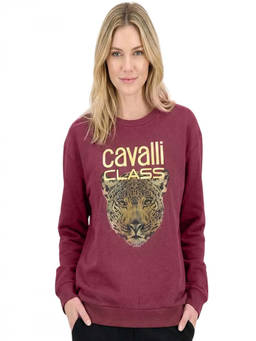 Cavalli Class - Maroon Logo Print Sweatshirt