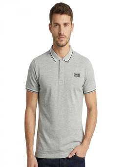 Cavalli Class - Grey Contrasting Logo Print Polo T-Shirt