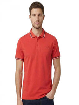 Cavalli Class - Red Contrasting Logo Detail Polo T-Shirt