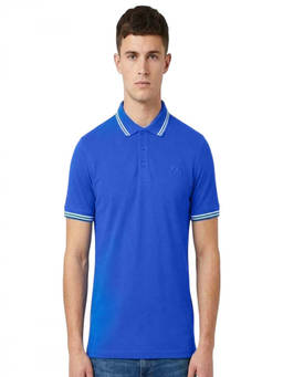 Cavalli Class - Royal Blue Contrast Logo Polo T-Shirt