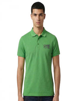 Cavalli Class - Green Printed Logo Polo T-Shirt