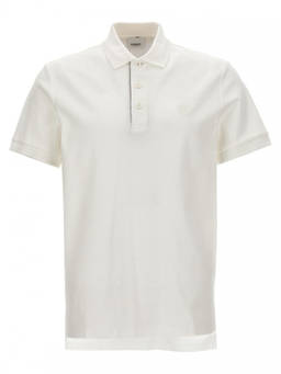 Burberry - White Embroidered Logo Polo T-Shirt