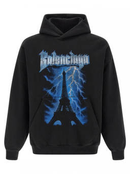 Balenciaga - Black Paris Thunderstorm Hoodie