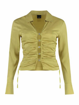 Pinko - Green Spread Collar Shirt Top (S)