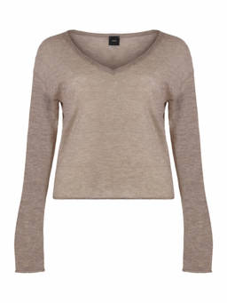 Pinko - Beige V-Neck Sequin Top