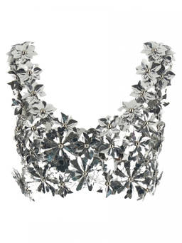 RABANNE - Silver Flower Applique Top