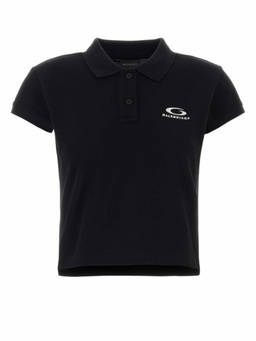 Balenciaga - Black Shirt Collar Logo Polo T-Shirt