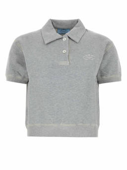 PRADA - Grey Shirt Sleeves Logo Polo T-Shirt (XS)