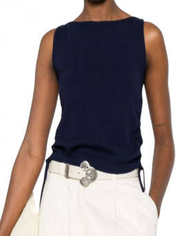 Dunst - Blue Solid Round Neck Top (L)