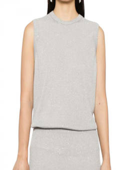 Tom Ford - Grey Embellished Crew Neck Top