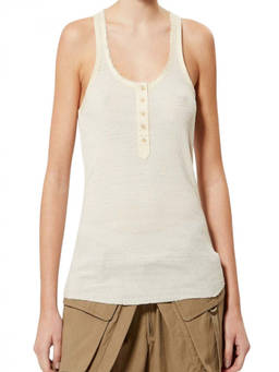Isabel Marant - Beige Solid Scoop Neck Top