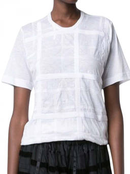 COMME des GARCONS - White Checks Crew Neck Top
