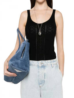 HERSKIND - Black Knitted Scoop Neck Tank Top
