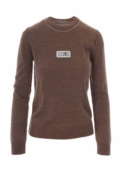 MM6 Maison Margiela - Light Brown Round Neck Sweatshirt