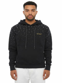 OFF-WHITE - Black Embellished Logo Hoodie (XXS)