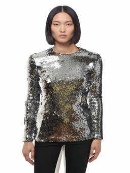 Stella McCartney - Silver Embellished Crew Neck Top