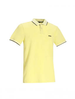 Boss - Yellow Solid Shirt Collar Polo T-Shirt