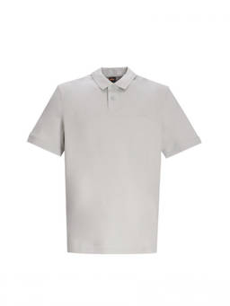 Boss - Grey Solid Shirt Collar Polo T-Shirt