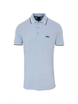 Boss - Blue Solid Shirt Collar Polo T-Shirt