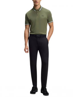 Boss - Green Solid Shirt Collar Polo T-Shirt