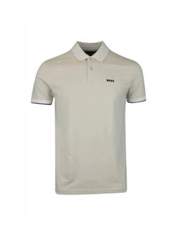 Boss - Beige Solid Shirt Collar Polo T-Shirt (2XL)
