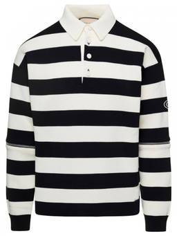 Gucci - Black Stripes Shirt Collar Polo T-Shirt (M)