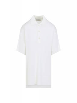 AMI Paris - White Shirt Collar Polo T-Shirt (M)