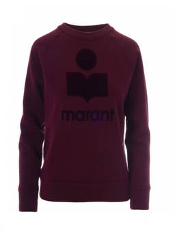 Marant Etoile - Maroon Logo Crew Neck Sweatshirt
