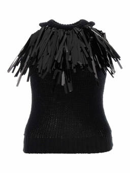 Jil Sander - Black Fringed Cotton Top (S)