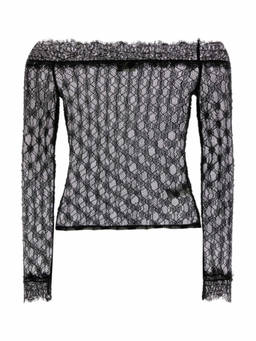 Isabel Marant - Black Lace Off Shoulder Top