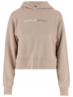 Palm Angels - Beige Logo Hood Sweatshirt