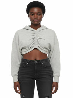 Palm Angels - Grey Solid Hood Sweatshirt