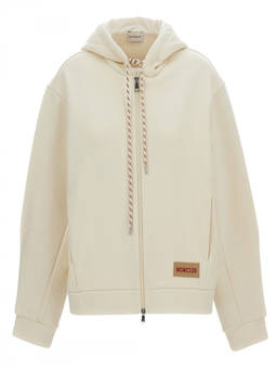 Moncler - White Logo Hood Sweatshirt