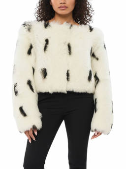 BALMAIN - White Boat Neck Printed Top