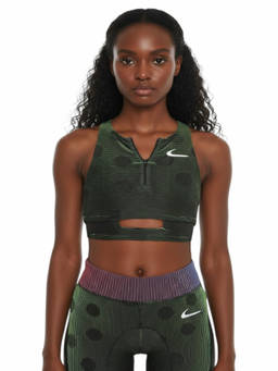 OFF-WHITE - Green Stripes V Neck Top (XXS)