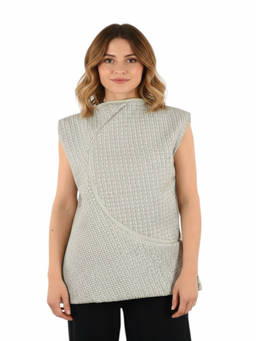 Rick Owens - Grey Textured Crew Neck Top (M)