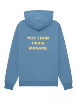 Drole De Monsieur - Blue Printed Relaxed Hoodie (XL)