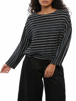 Woolrich - Black Stripes Round Neck Top