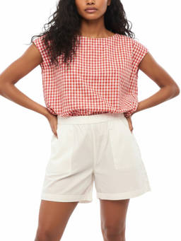 Woolrich - Red Checks Round Neck Top