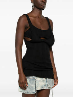 THE ATTICO - Black Layered Tank Top (S)