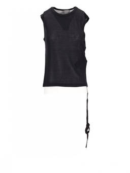 Ann Demeulemeester - Black Ribbed Top