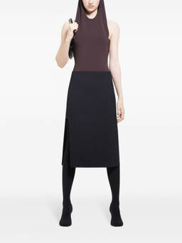 Courreges - Dark Brown Illusion Hooded Bodysuit