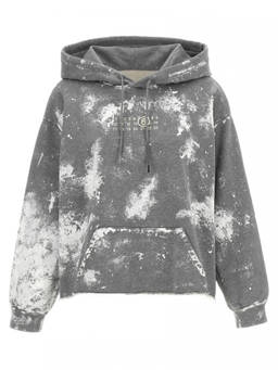 MM6 Maison Margiela - Grey Printed Hood Sweatshirt