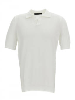 Tagliatore - White Crew Neck Polo T-Shirt (S)